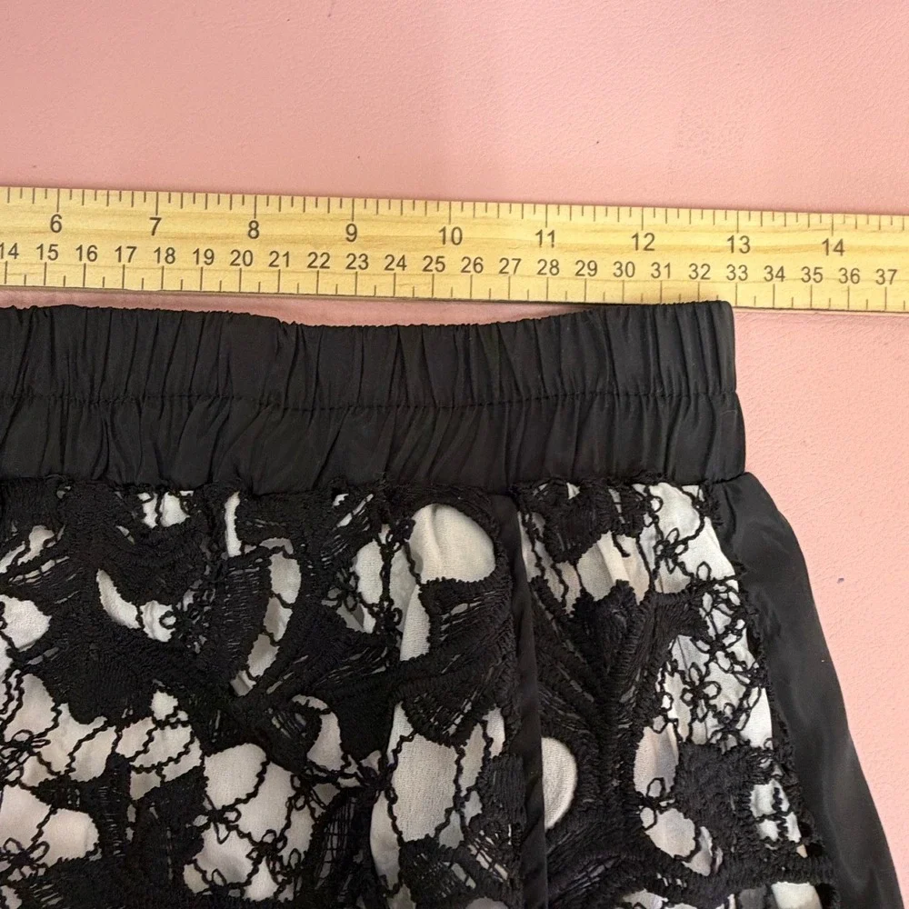 NEW Joh. Black Lace Overlay Maxi Skirt Style 34072W Size S Elastic Waist Pockets